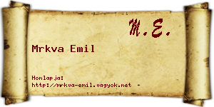 Mrkva Emil névjegykártya